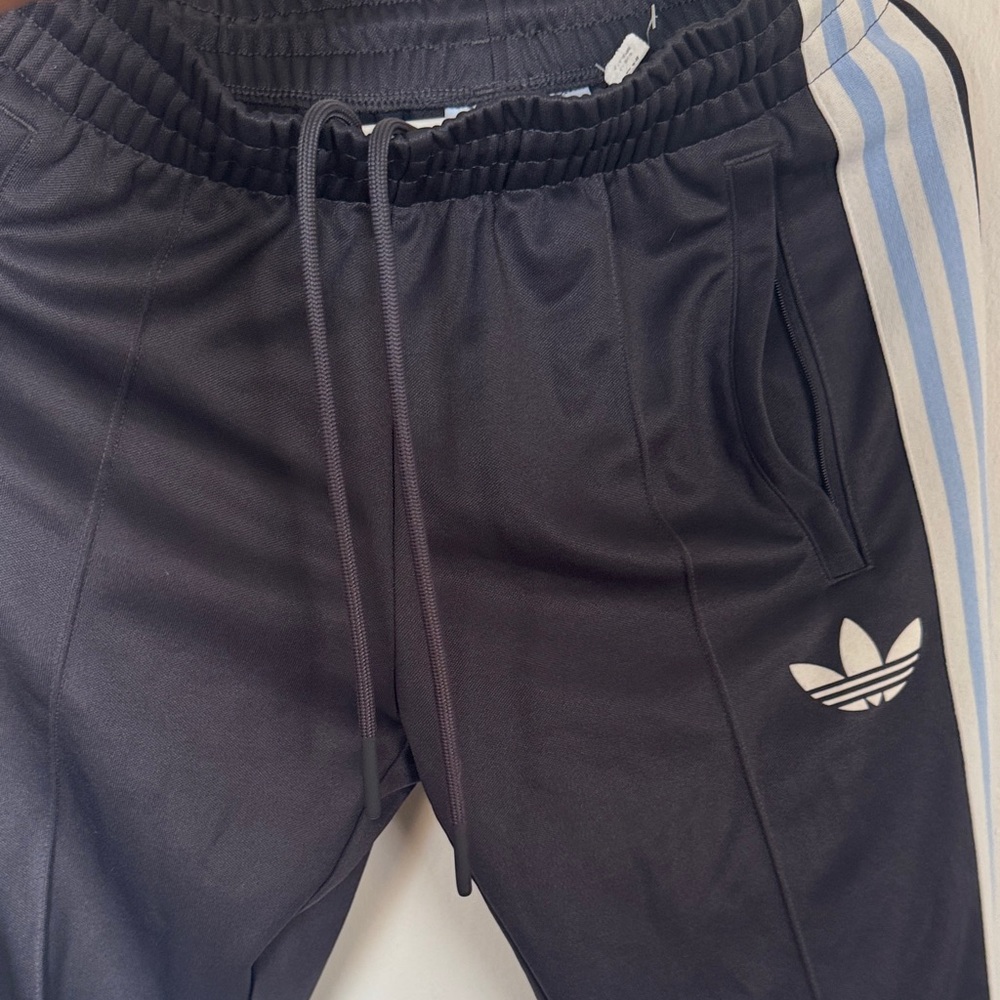Argentina Adidas dark grey Joggers with White and Blue Stripes